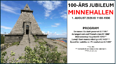 100-ÅRS JUBILEUM MINNEHALLEN 1. august